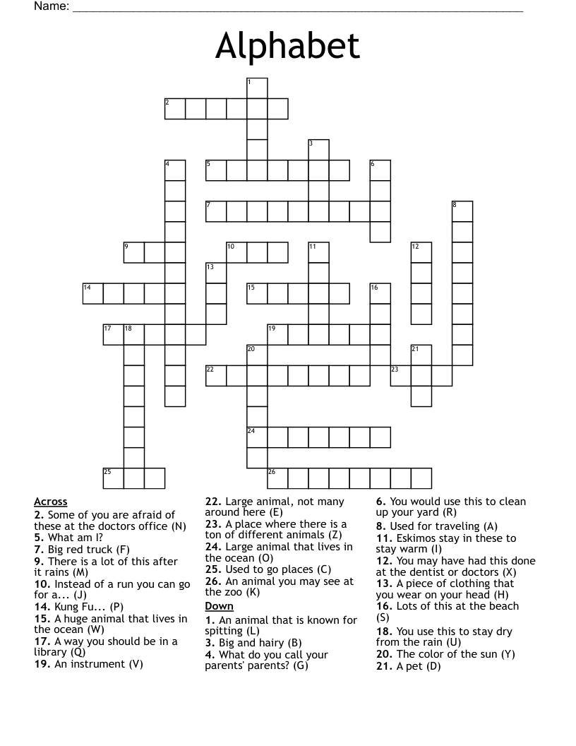 Alphabet Crossword WordMint