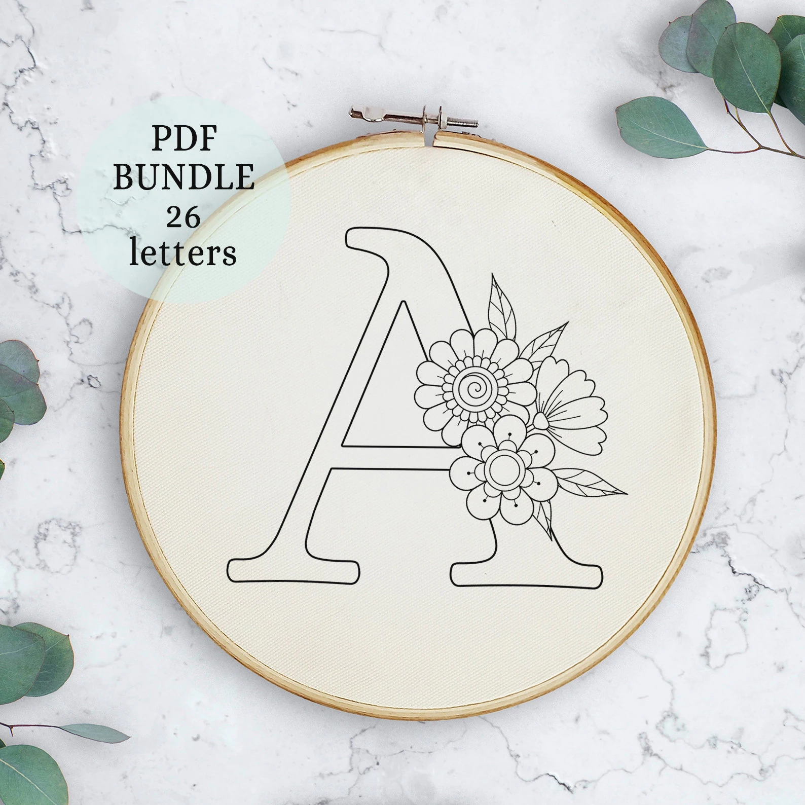 Letter A Embroidery Design