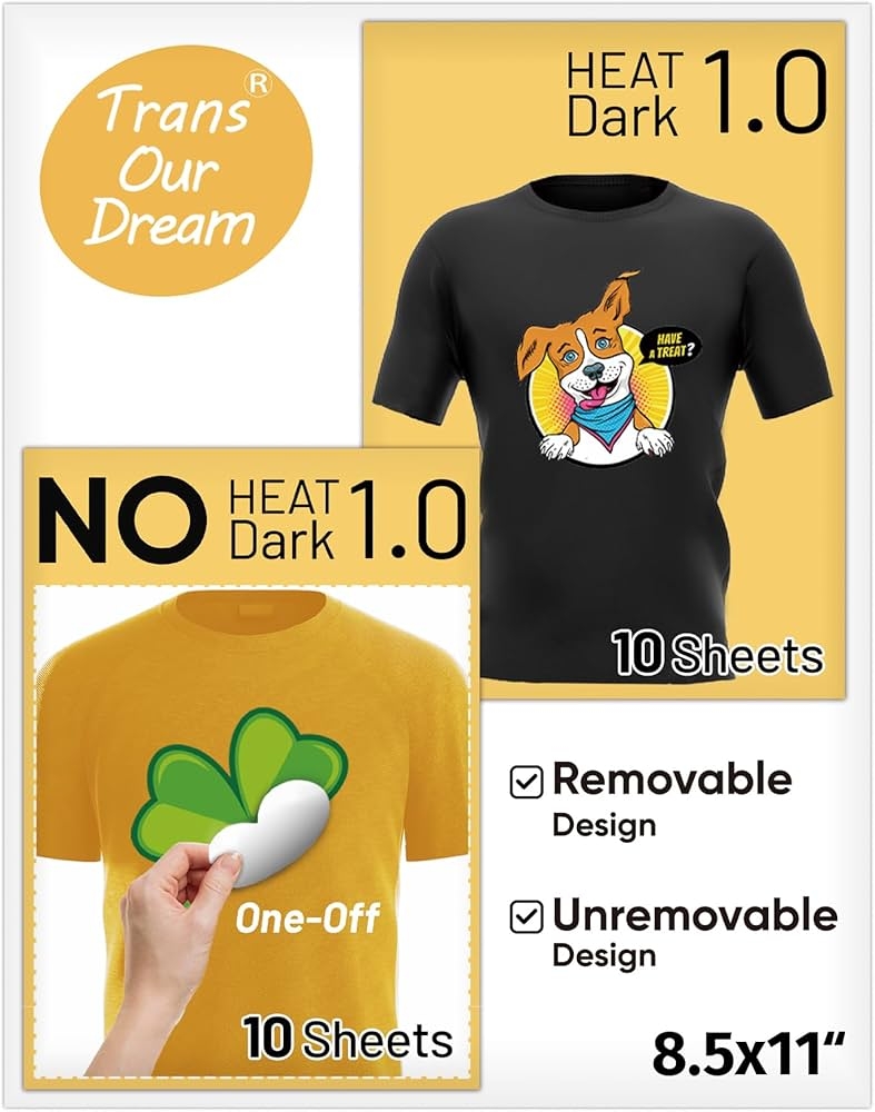 Amazon TransOurDream No Heat Transfer Paper For T Shirts 10 