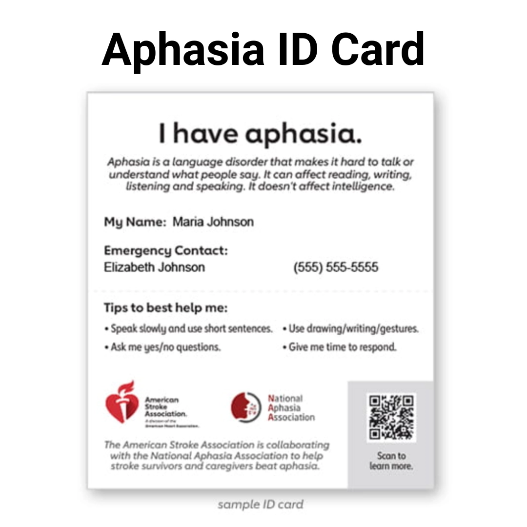 Aphasia ID Card A New Free Personalized Option Lotus Speech 