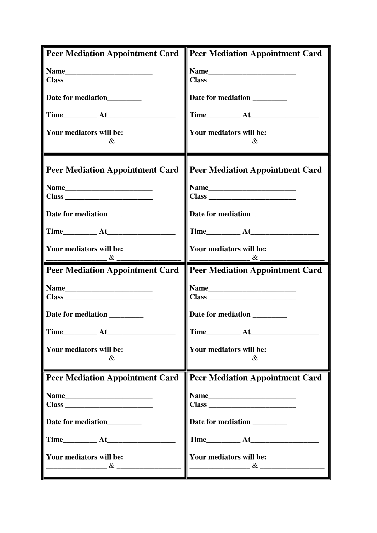 Printable Appointment Reminder Template