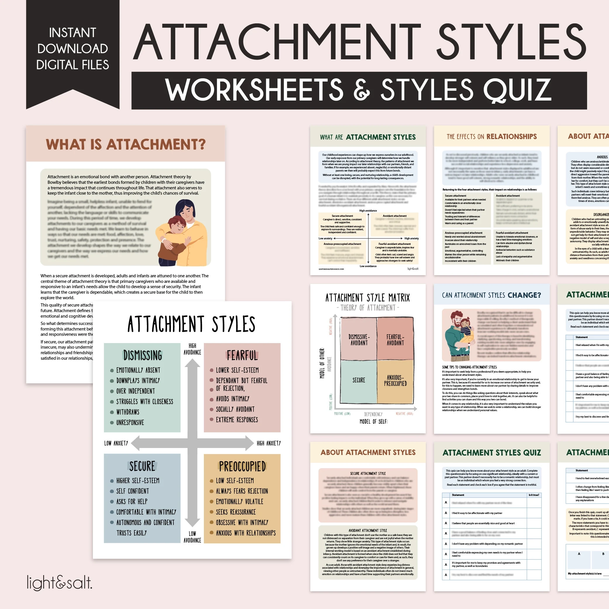 Attachment Styles Quiz Attachment Theory Therapy Worksheets 