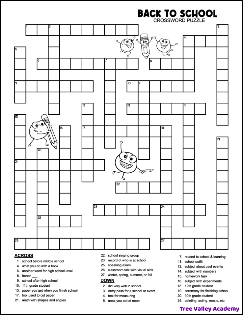 Kids Crossword Puzzle Printable Free