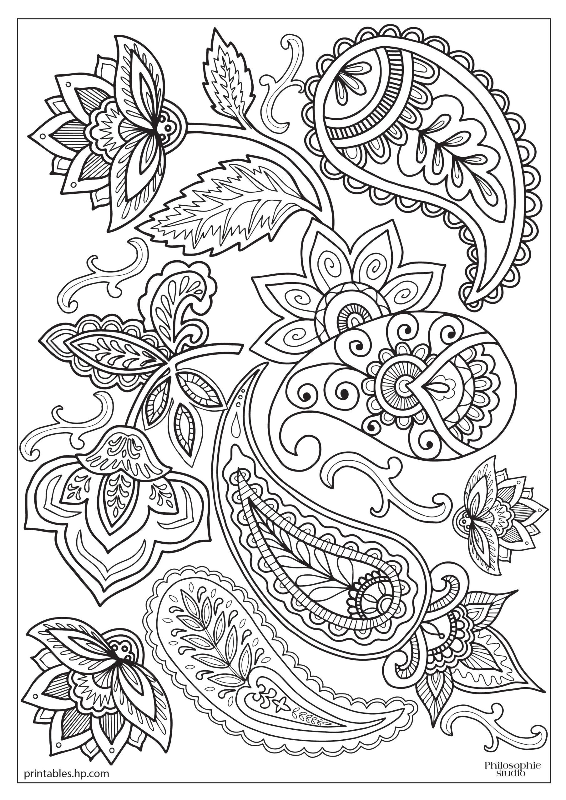 Back To School Paisley Print Printables Free Coloring Pages 