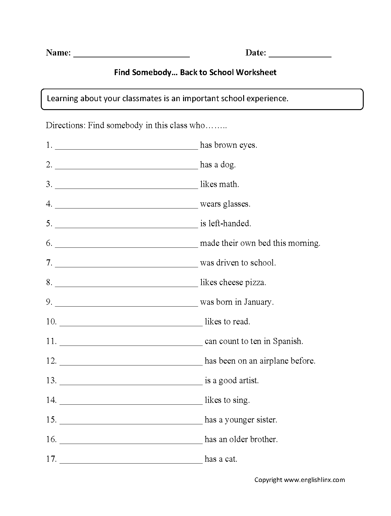 School Worksheets For 7th Grade