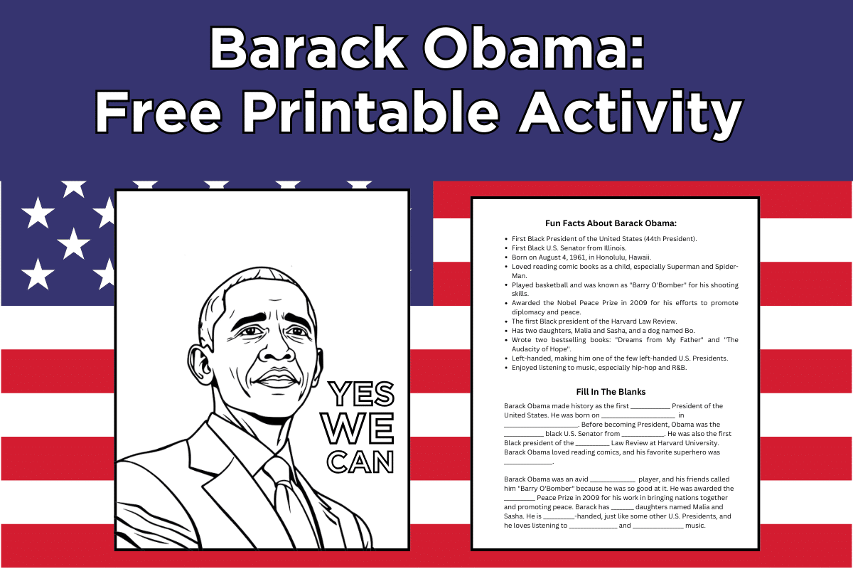 Barack Obama Free Printable Activity For Presidents Day 