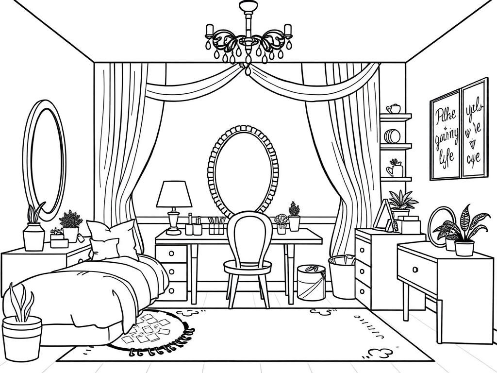 Interior Design Coloring Pages Printable