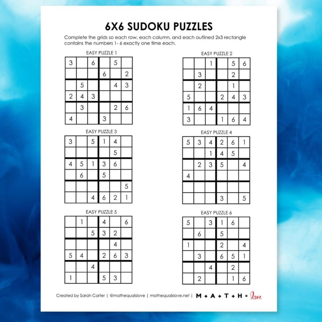 Free Printable Sudoku Puzzles