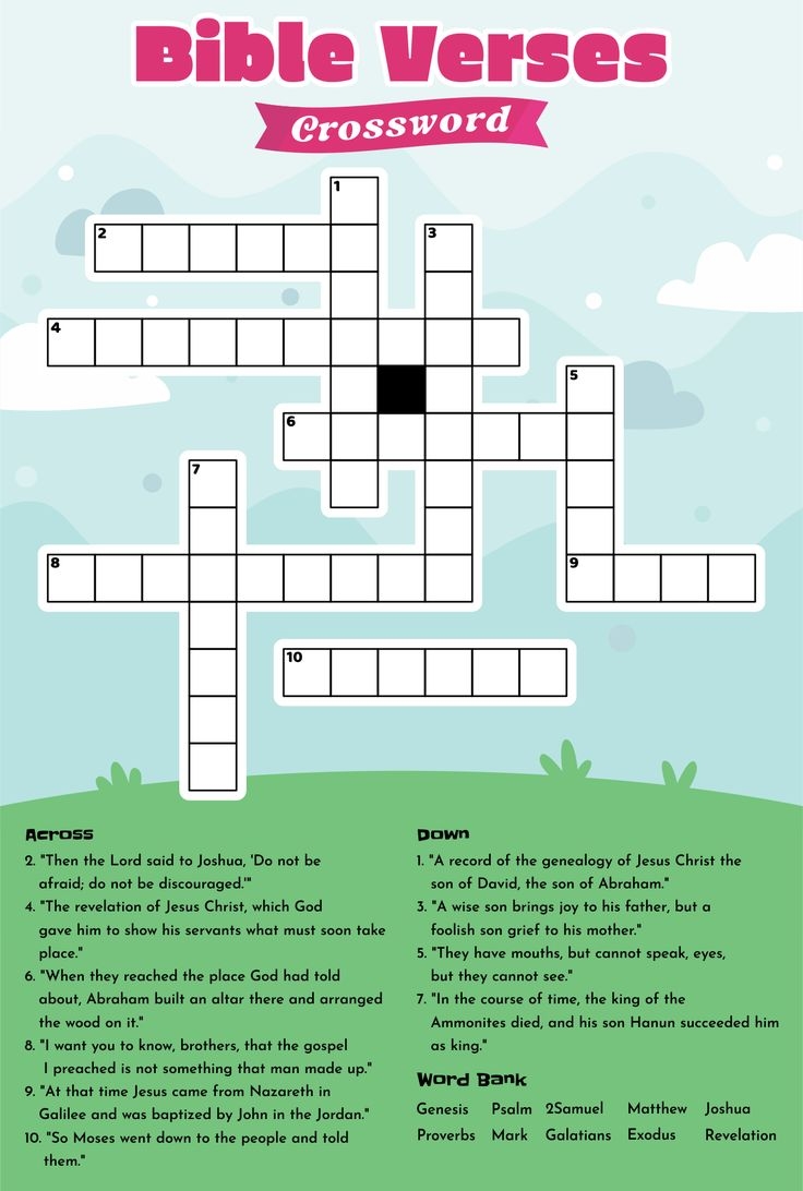 Kids Christian Crossword Puzzles Printable