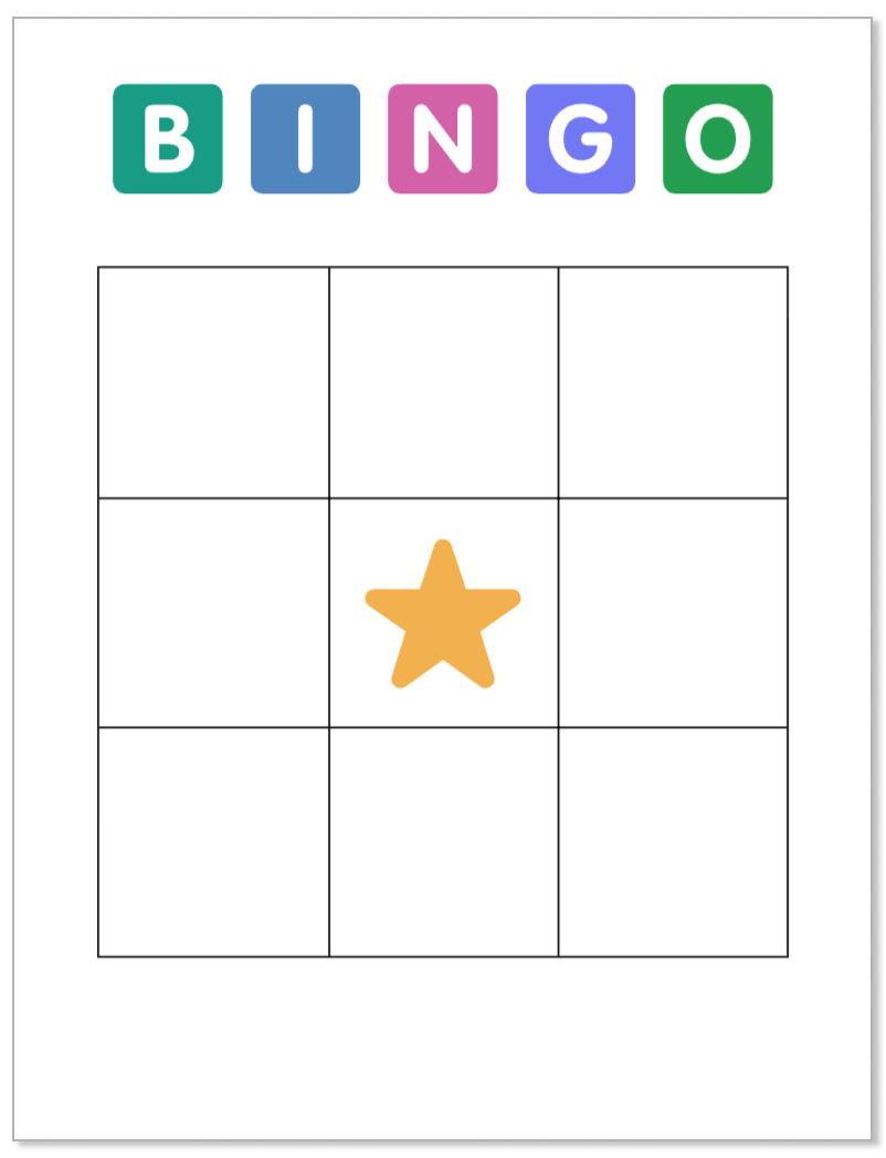 Printable Blank Bingo Card Template