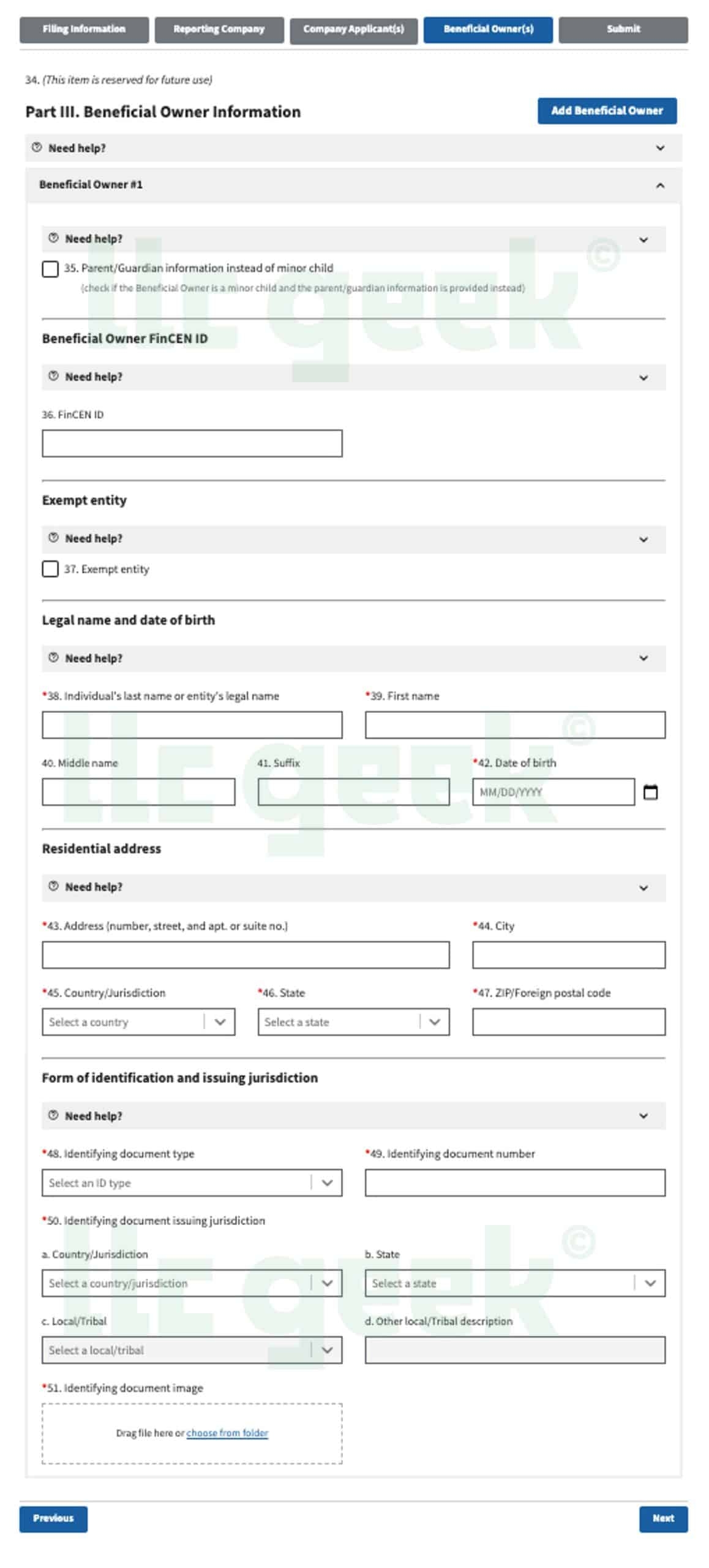 Boi Form For Llc Irs