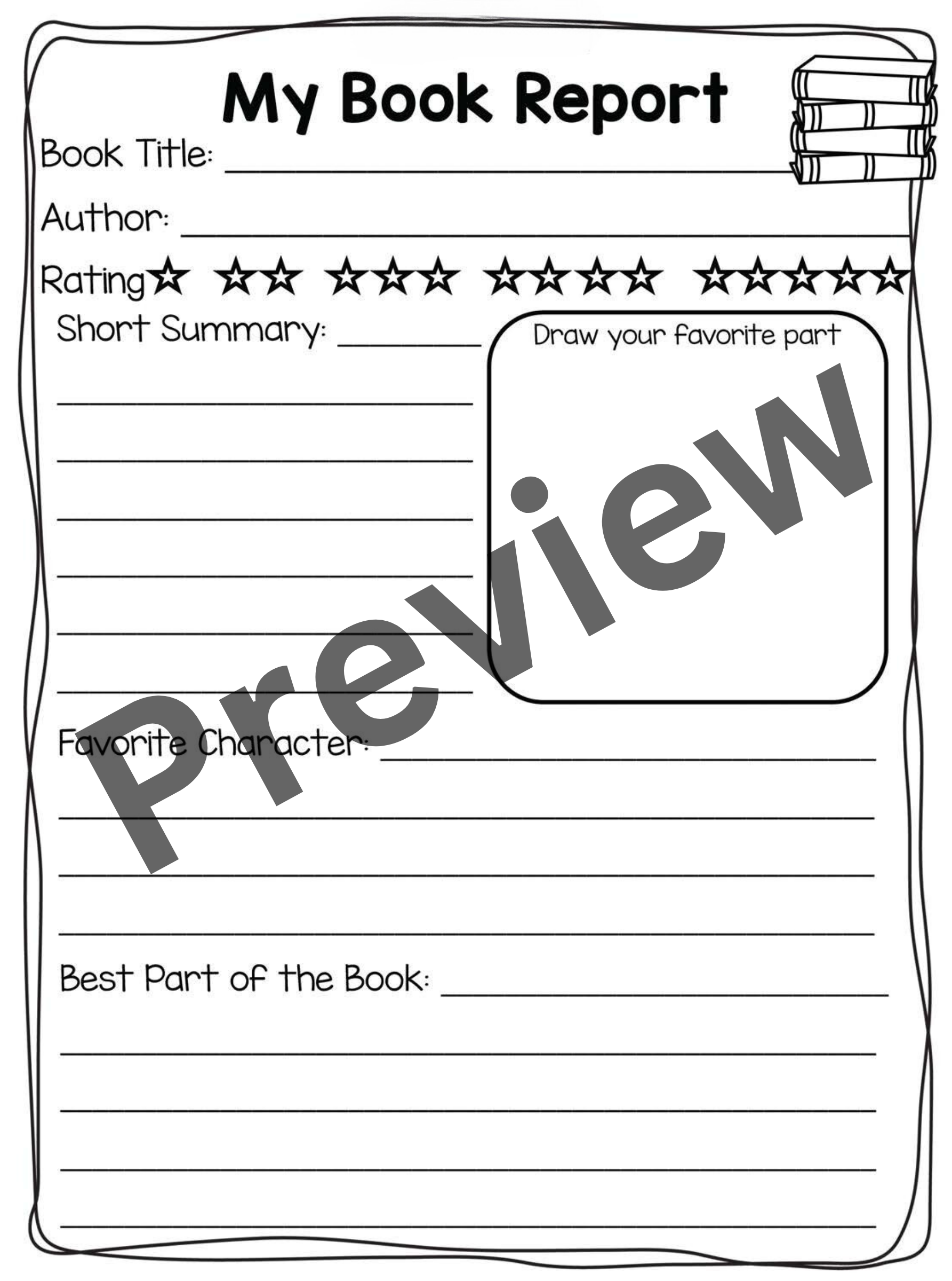 Book Report Templates Simple Book Review Templates For 1st 