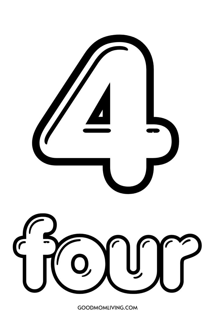 Number 4 Printable