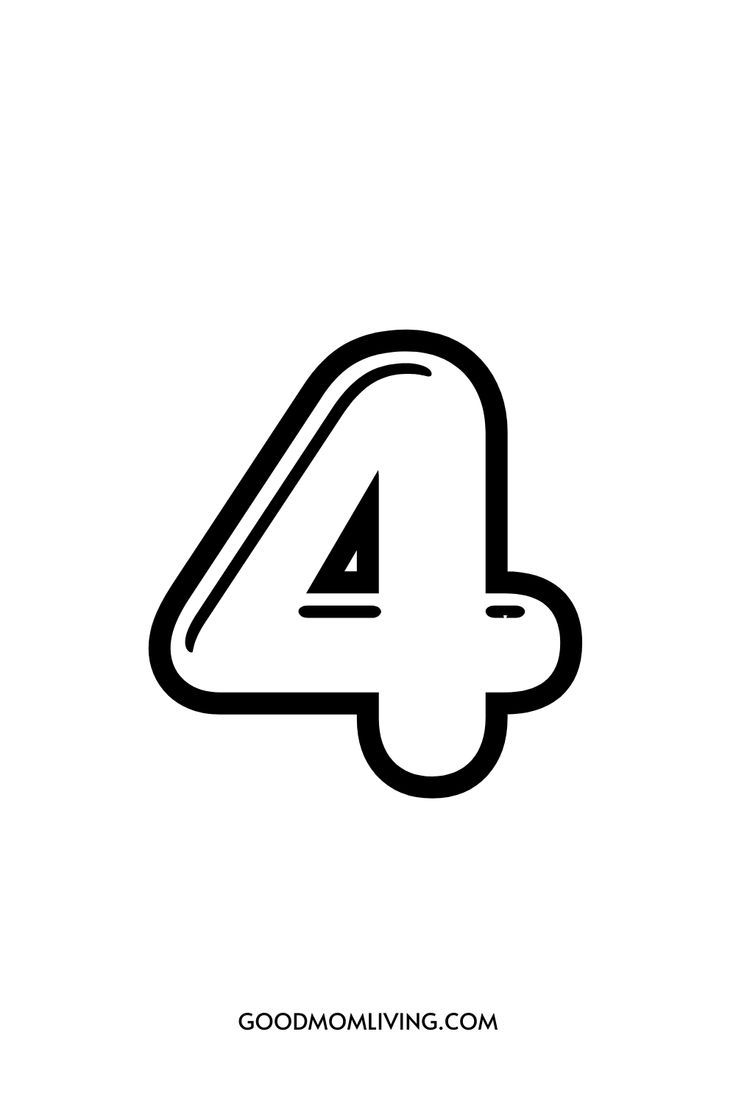 Bubble Number 4 Free Printable Number 4 Bubble Letter