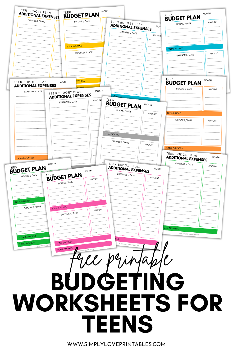 Budgeting Worksheets For Teens Simply Love Printables