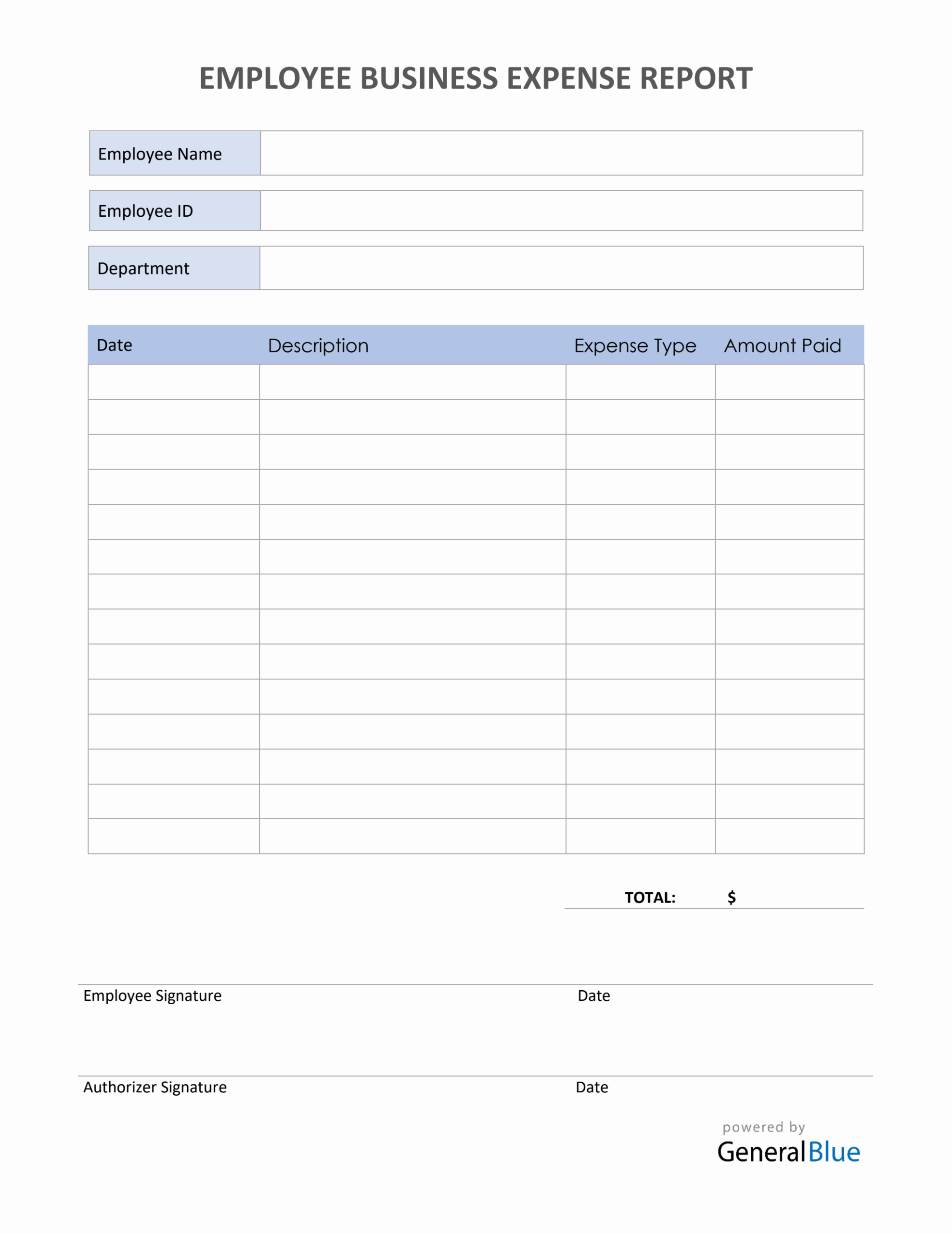 Business Expense Templates