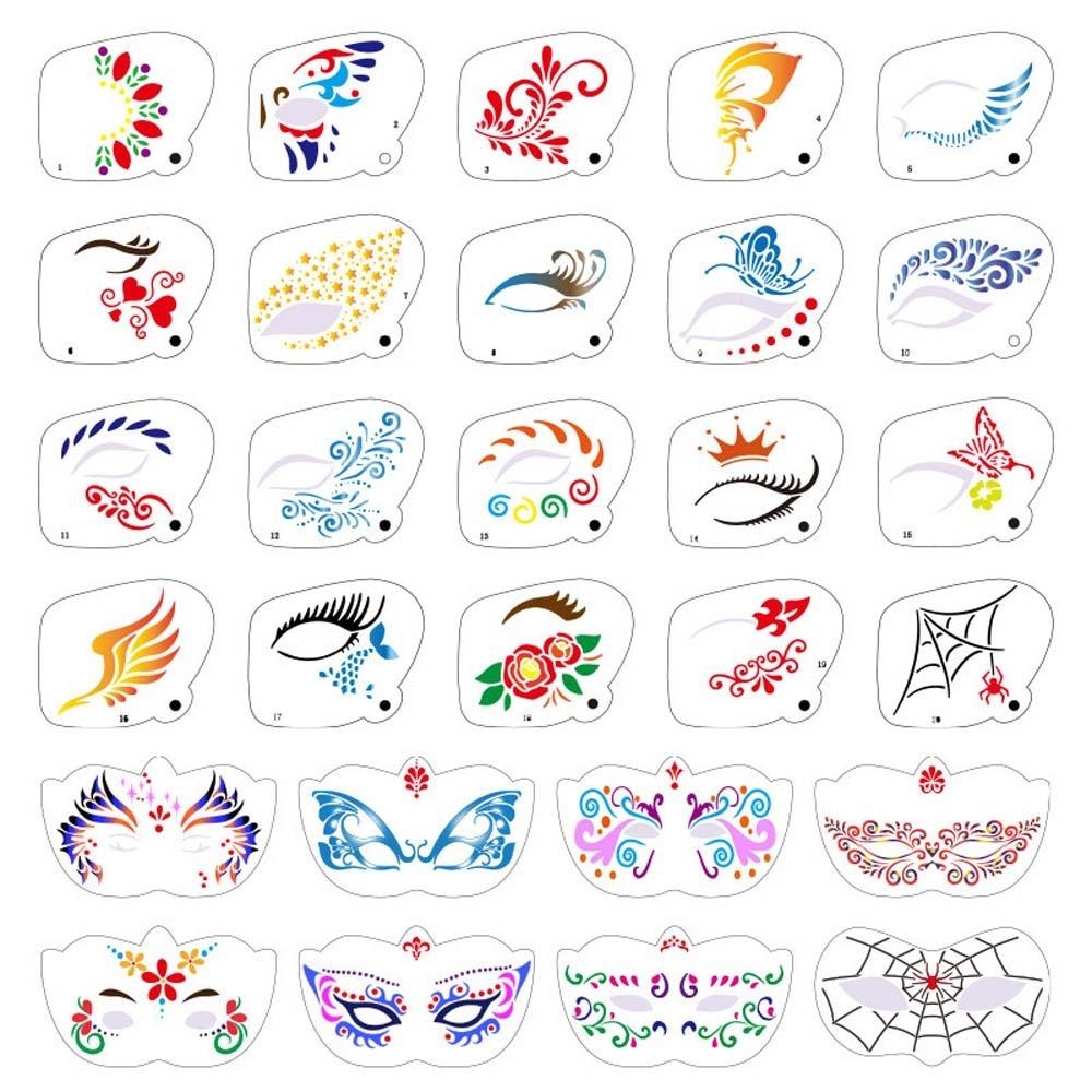 Buy Multiple Pattern Face Paint Templates Hollowed DIY Makeup 