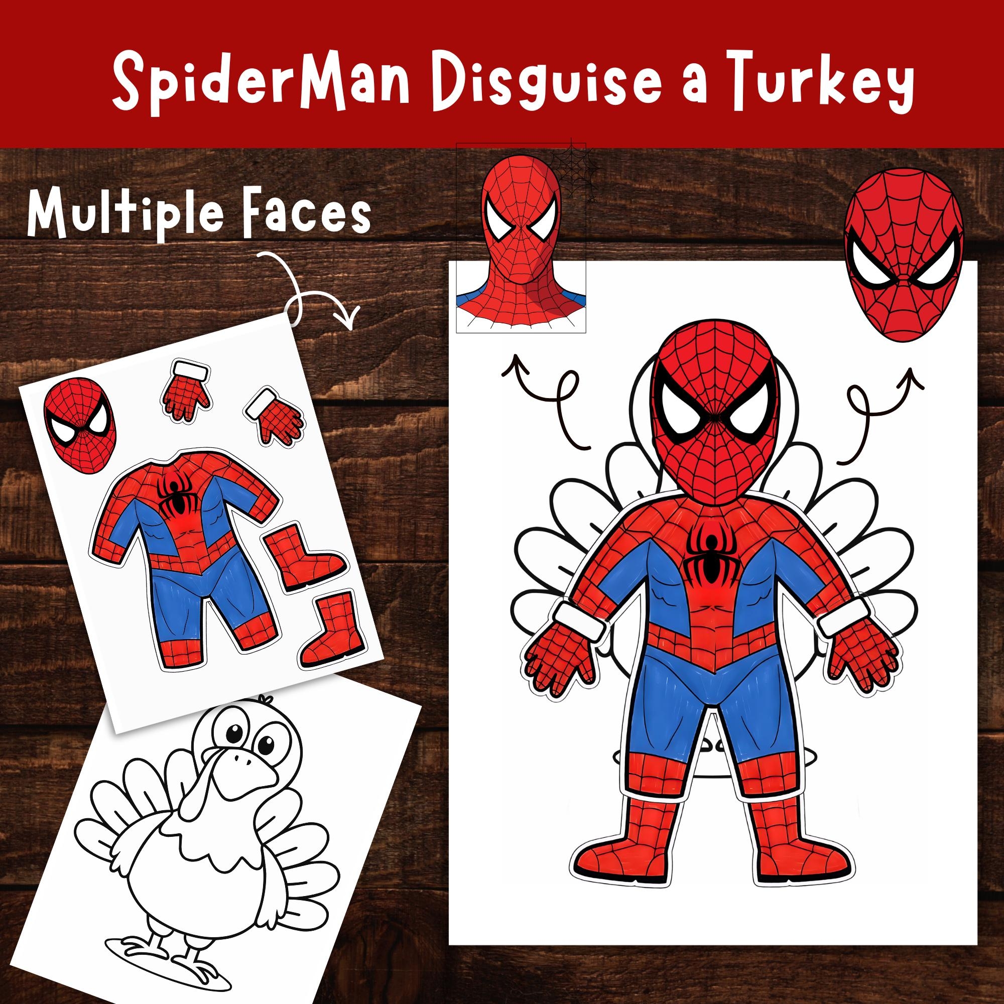 Disguise Template Printable Spiderman Turkey Disguise