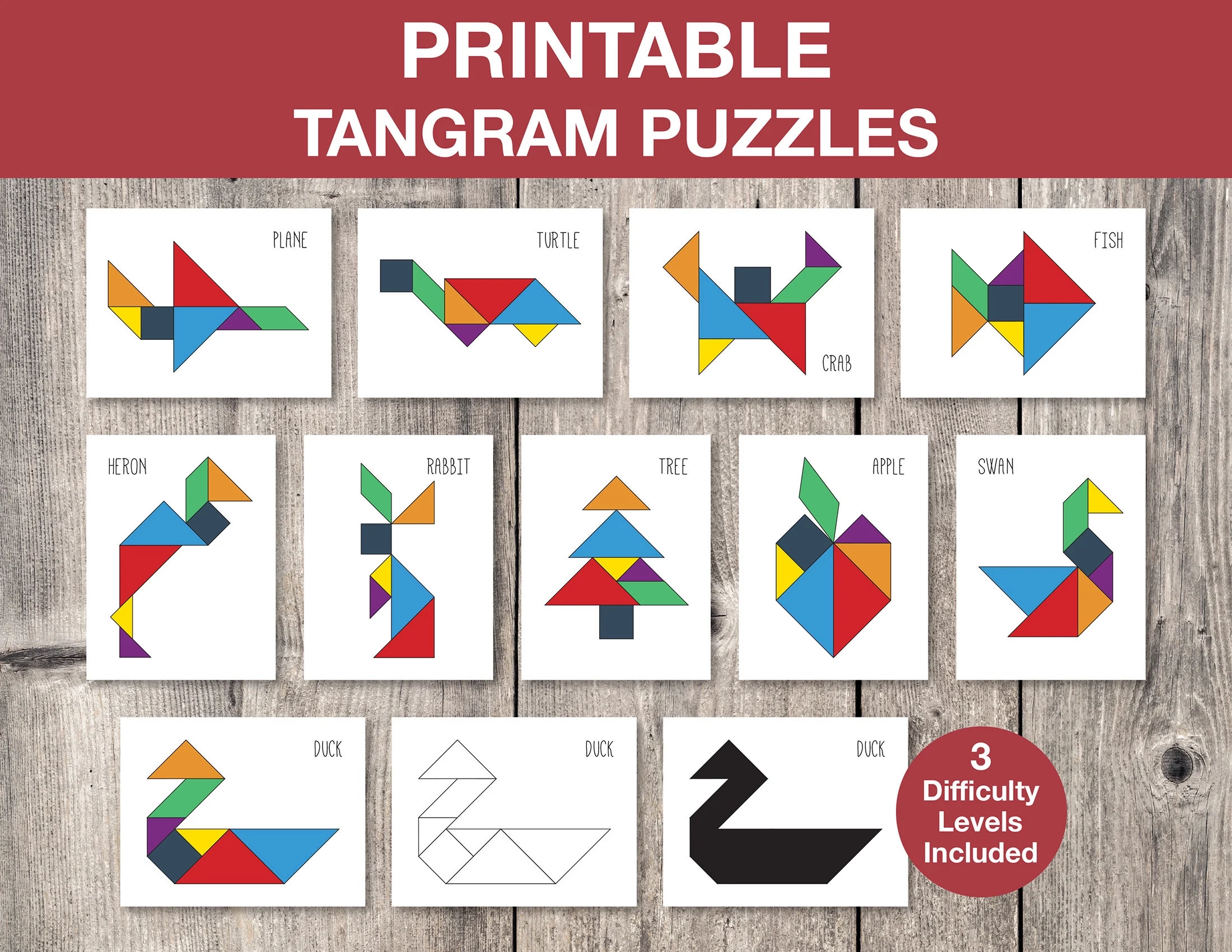 Free Tangram Printable Puzzles For Kids