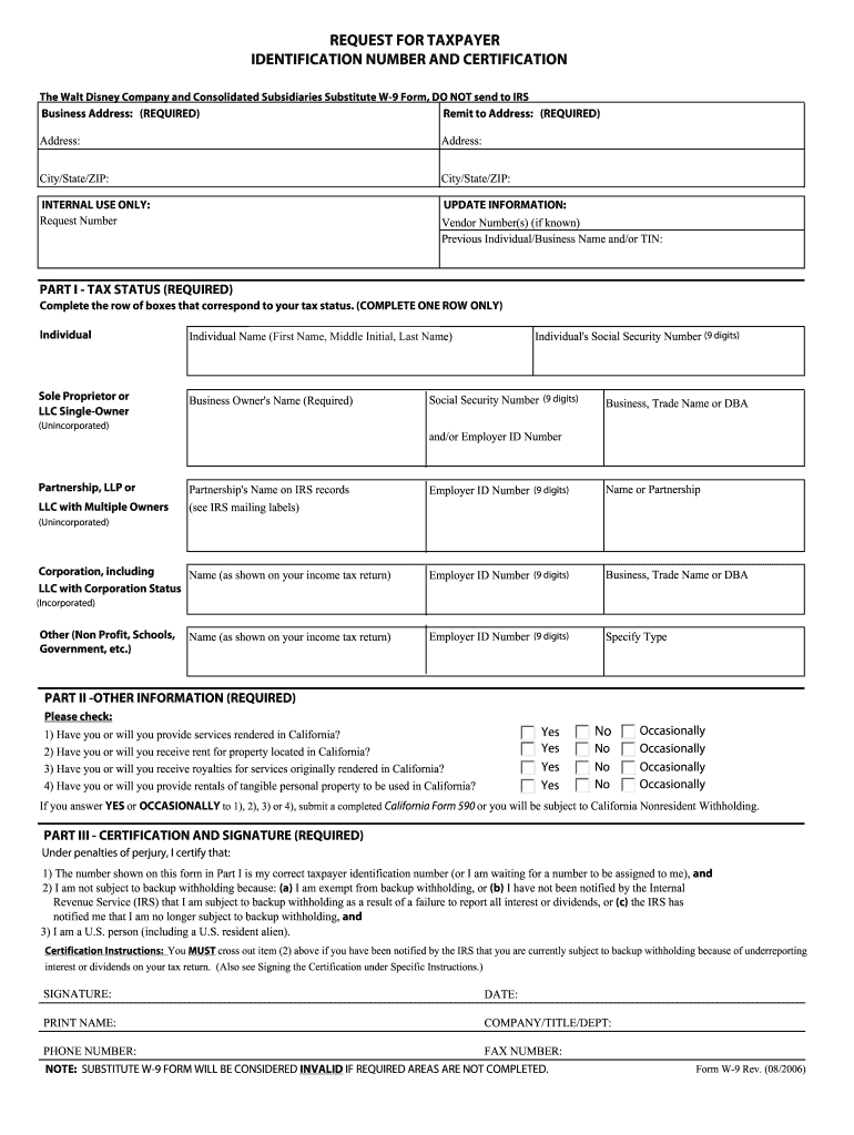 W9 Form Printable Form