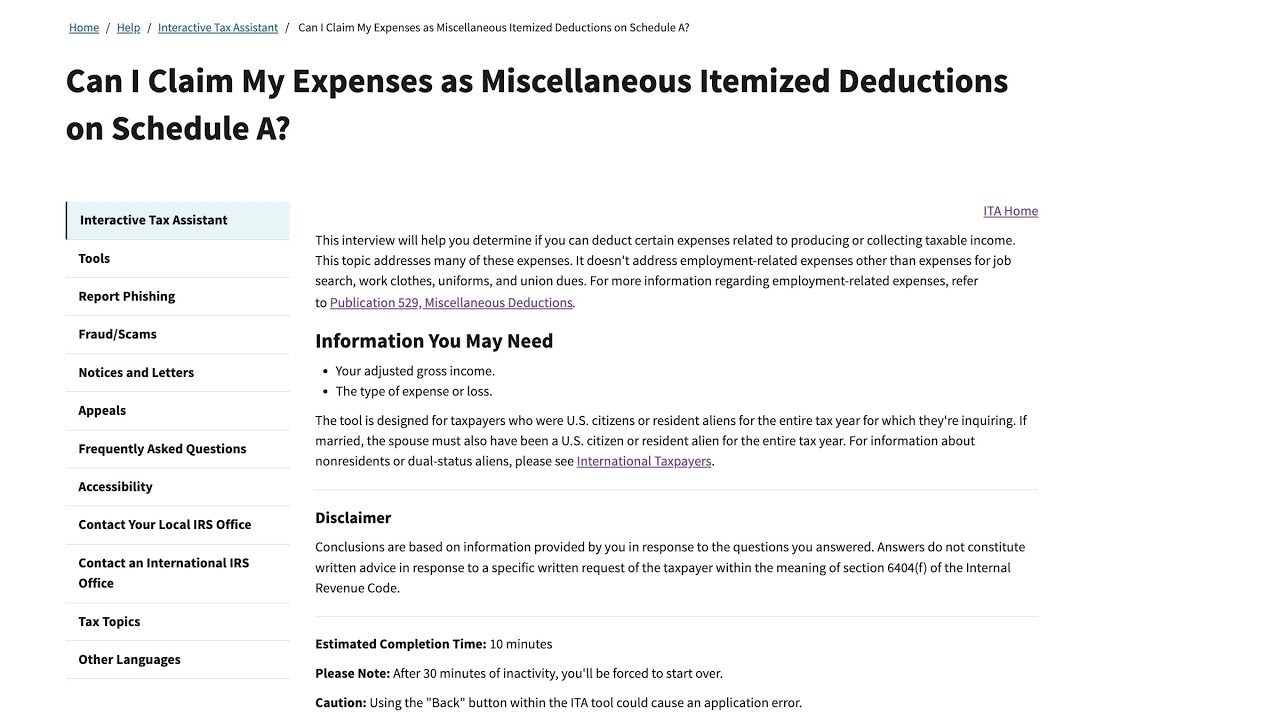 Irs Form Misc Deductions