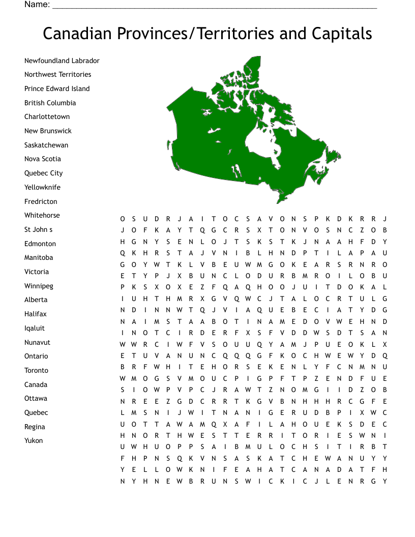 CANADIAN CROSSWORD PUZZLE WordMint