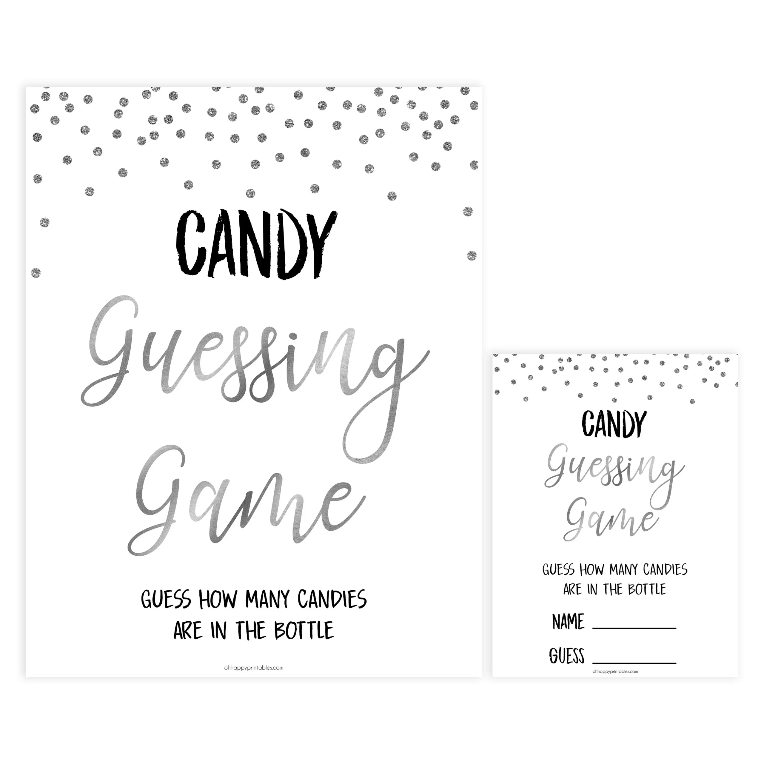Printable Candy Jar Guessing Game Template