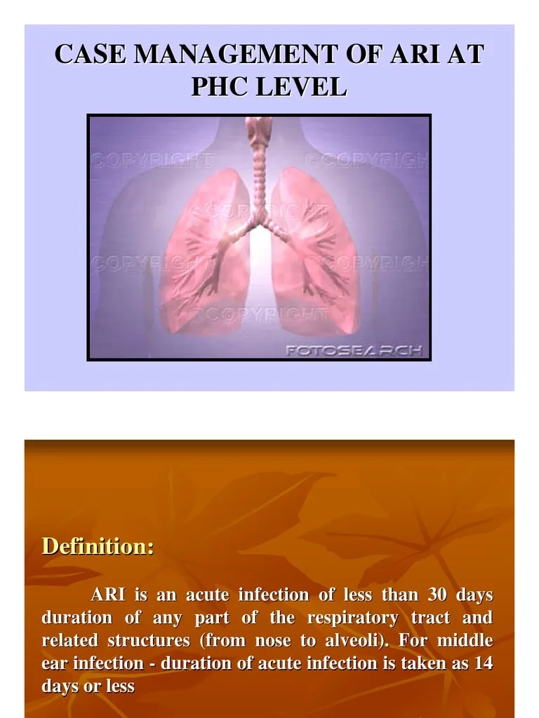 Case Management Of Ari At PHC Level PDF Pneumonia Medicine