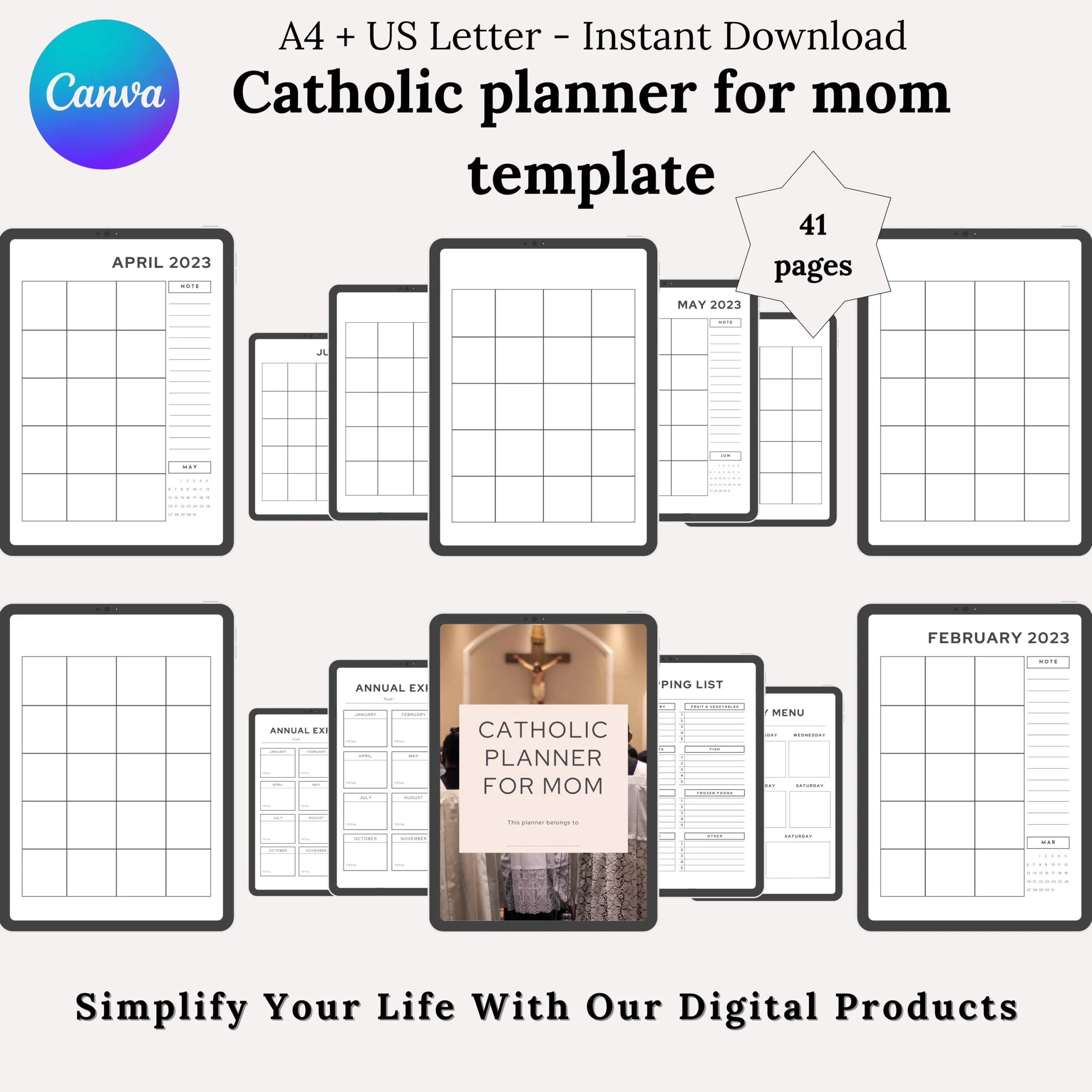 Catholic Mom Planner Catholic Christian Planner Catholic 