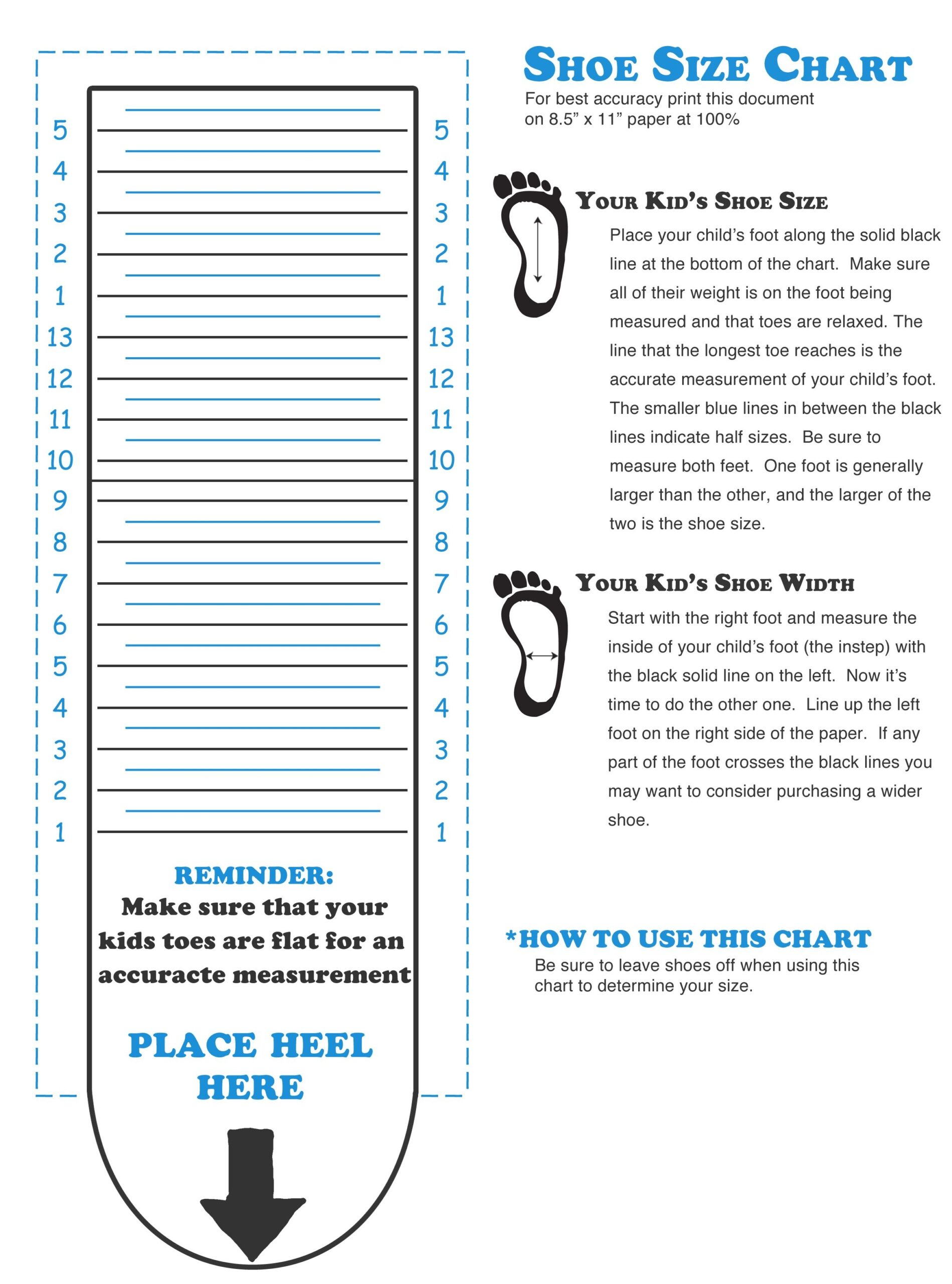 Chart Foot Measurement Tool Printable Chart For Kids 20 Cm Foot 
