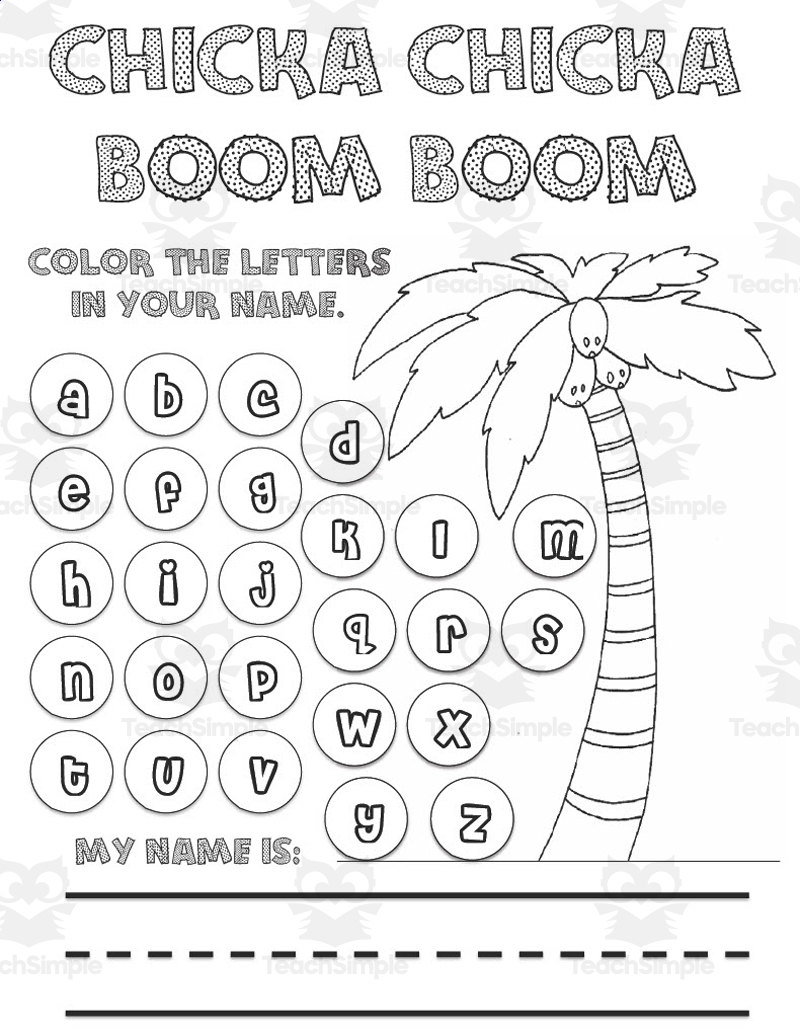 Chicka Chicka Boom Boom Literacy Math Activity