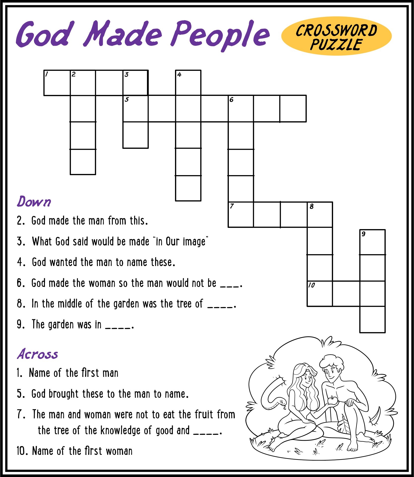 Printable Religious Crossword Puzzle