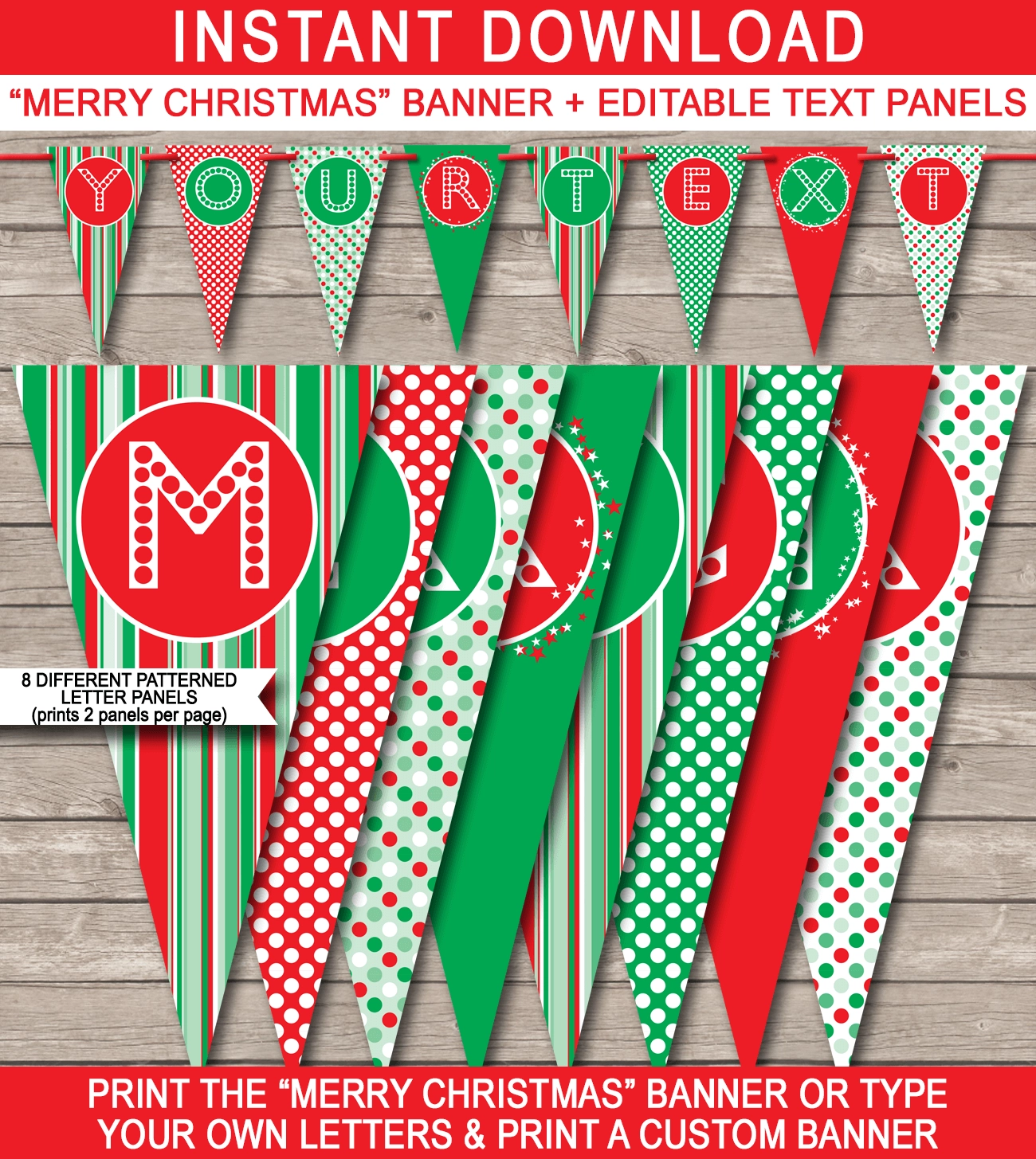 Christmas Banner Template Red amp Green