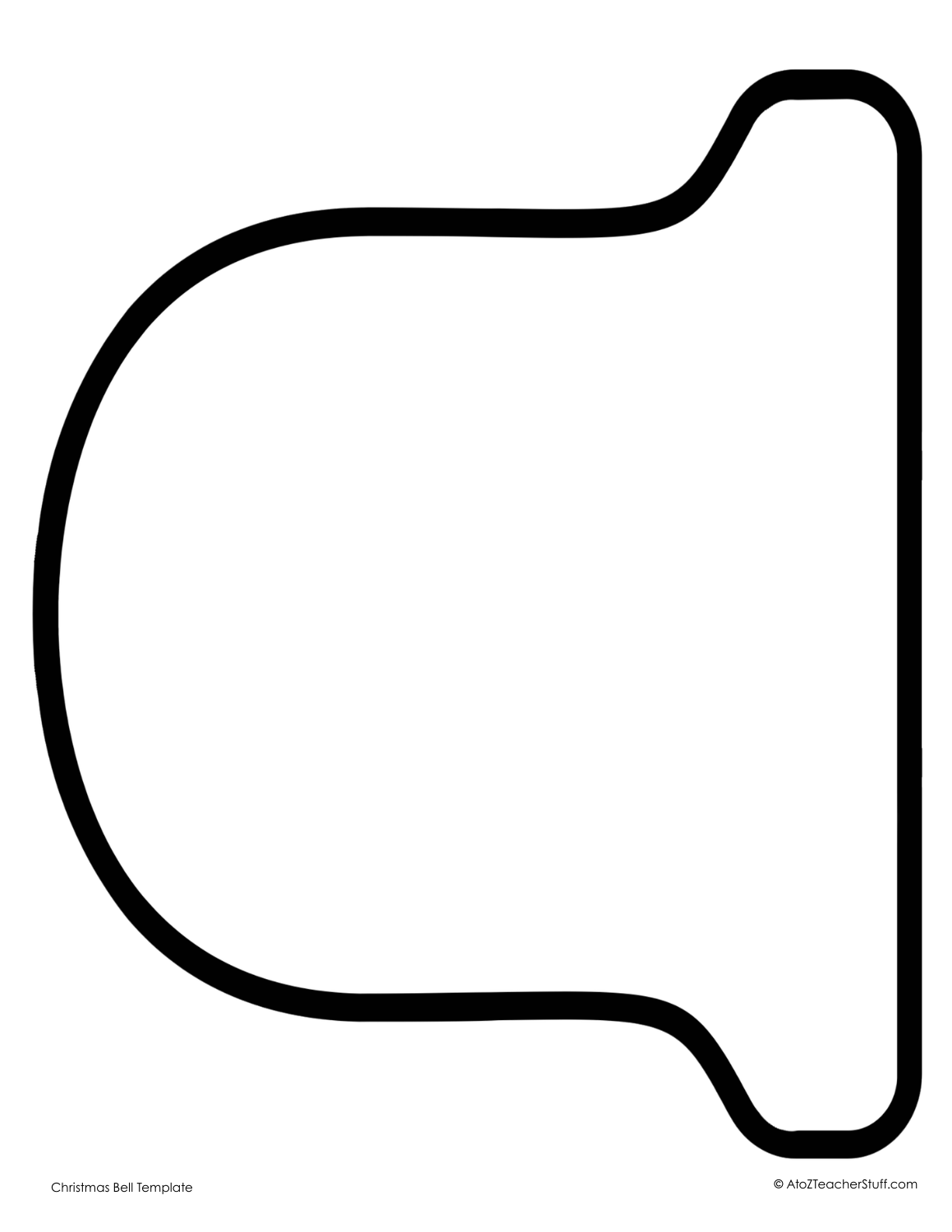 Christmas Bell Template Pattern Or Outline Drawing A To Z 