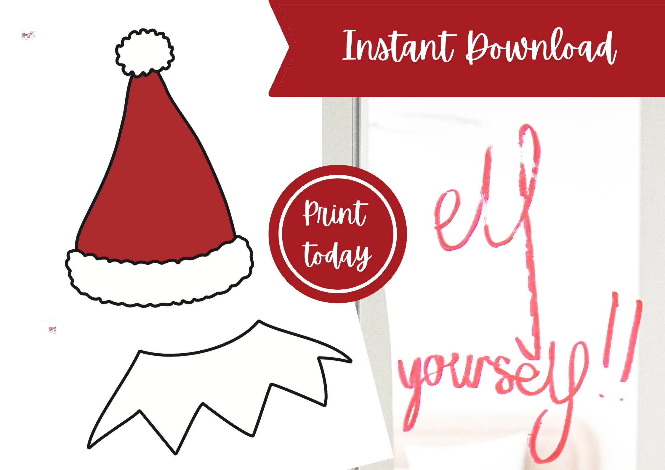 Christmas Elf Yourself Printable Hat amp Collar Template 