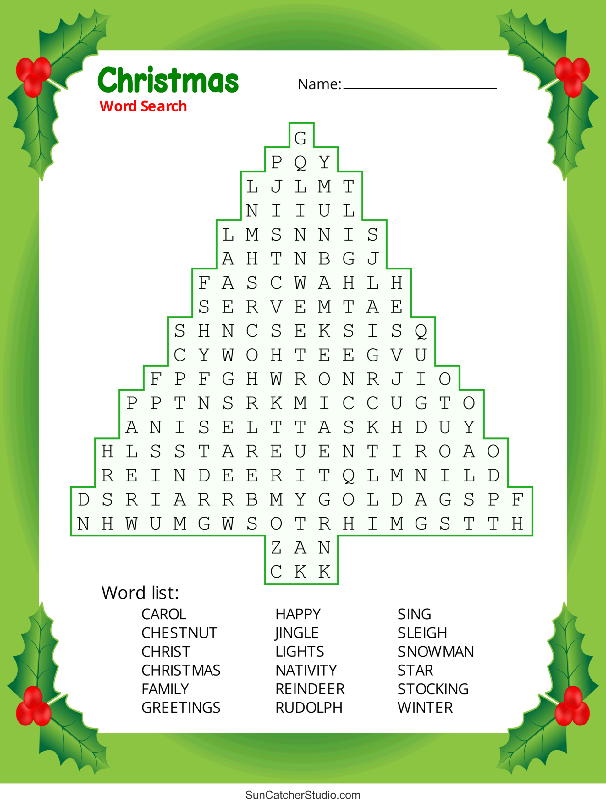 Christmas Word Search Free Printable PDF Puzzles Free 