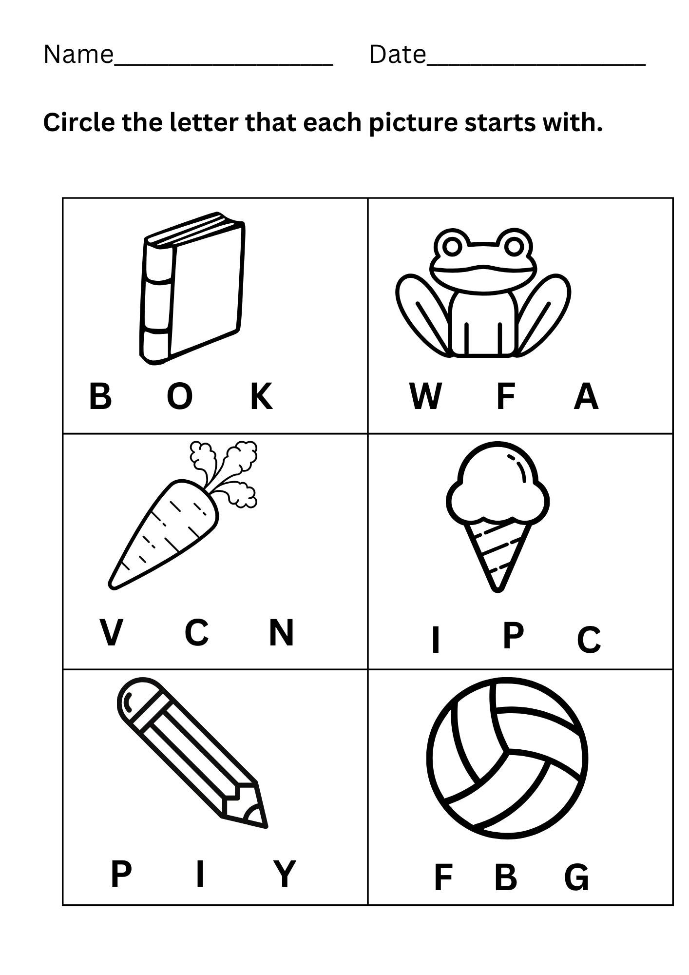 Beginning Sounds Worksheets Free Printable