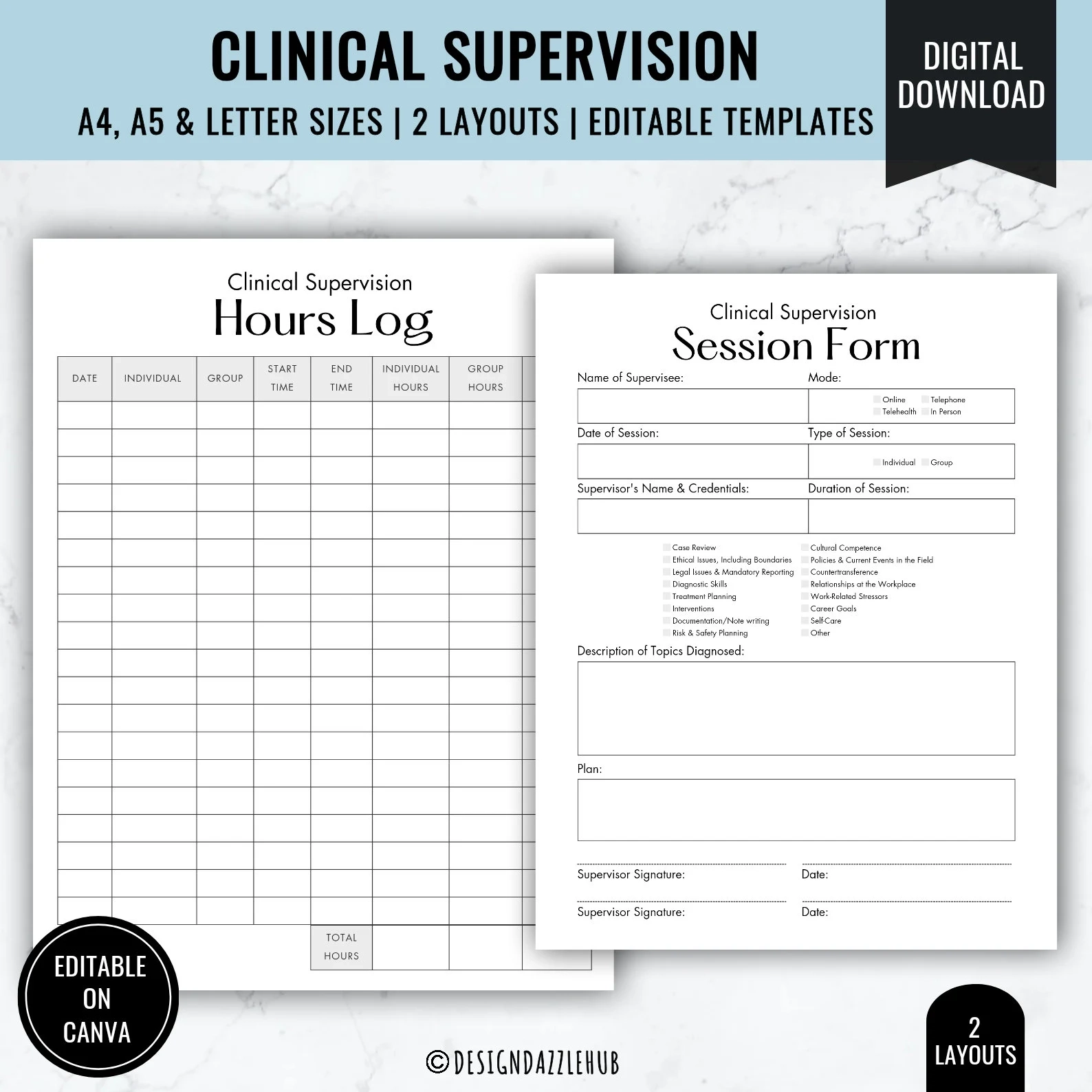 Printable Supervision Template