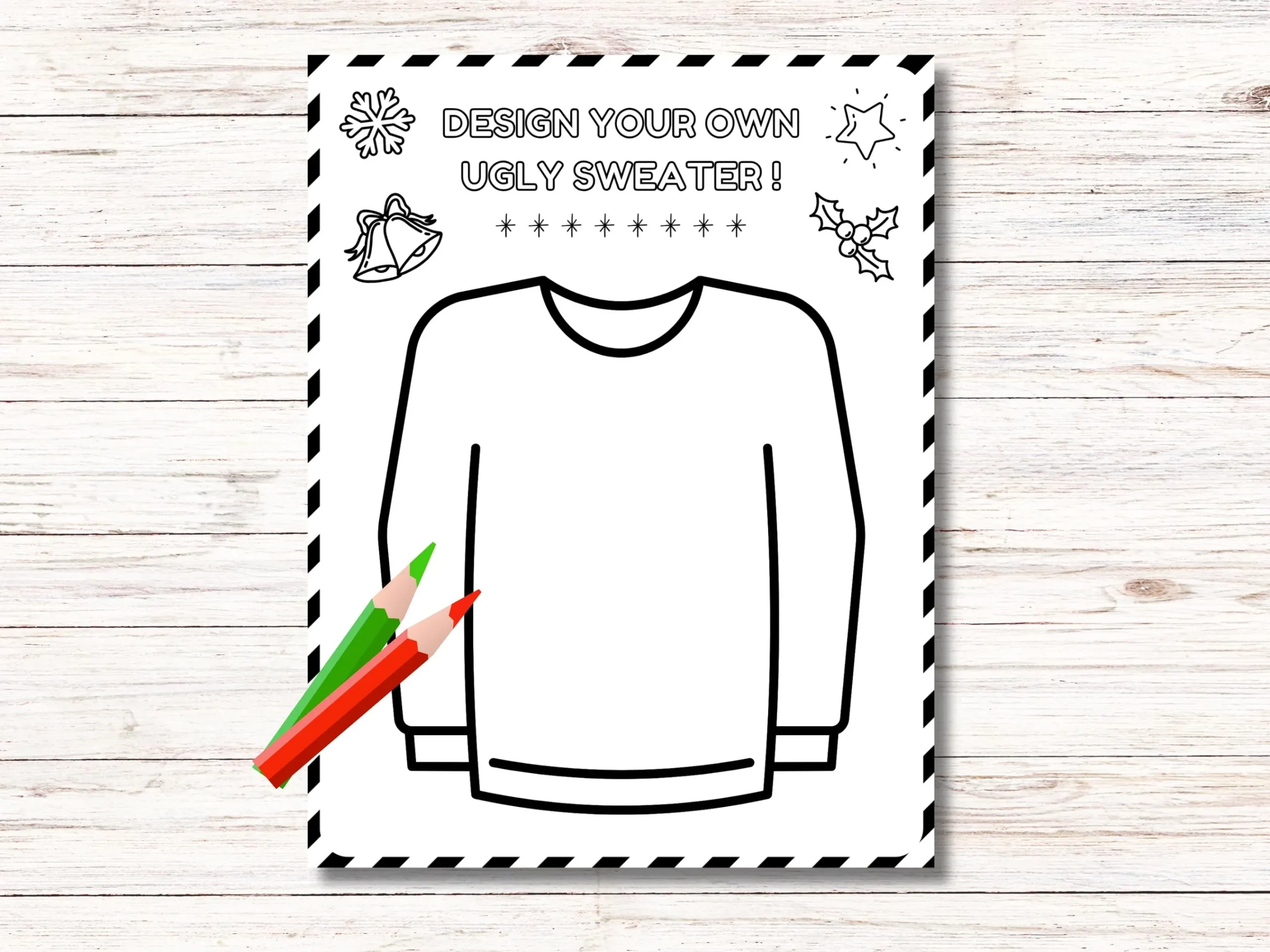 Coloring Sheet Printable Sweater Template Printable Coloring Ugly 