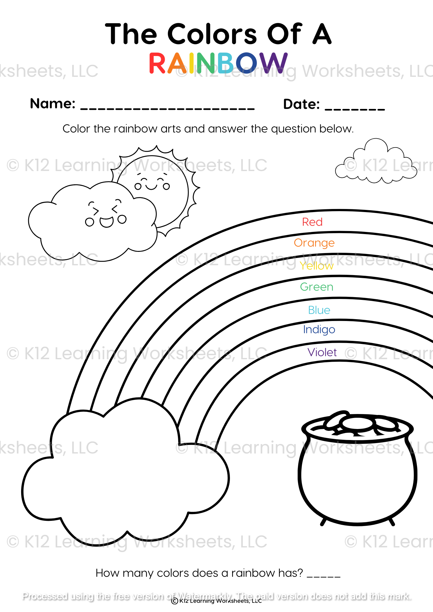 K12 Kindergarten Free Printables