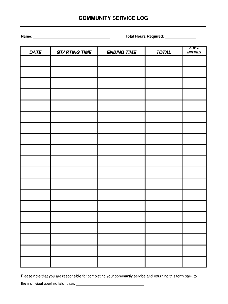 Community Service Log Sheet Fill Out amp Sign Online DocHub