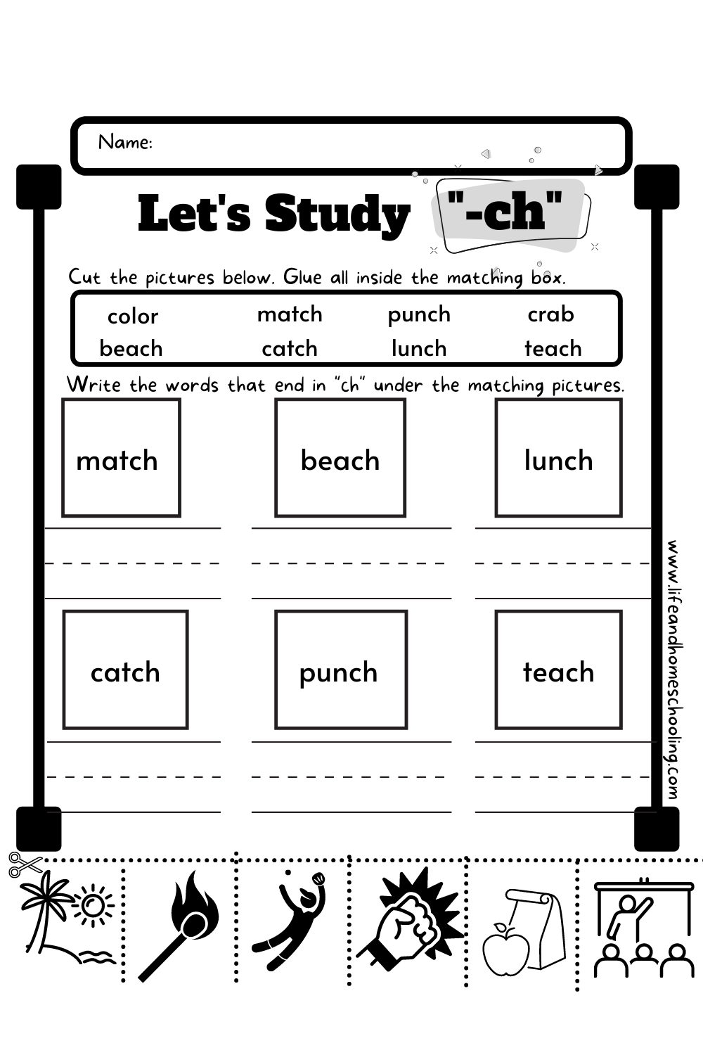 Free Printable Ch Digraph Worksheets