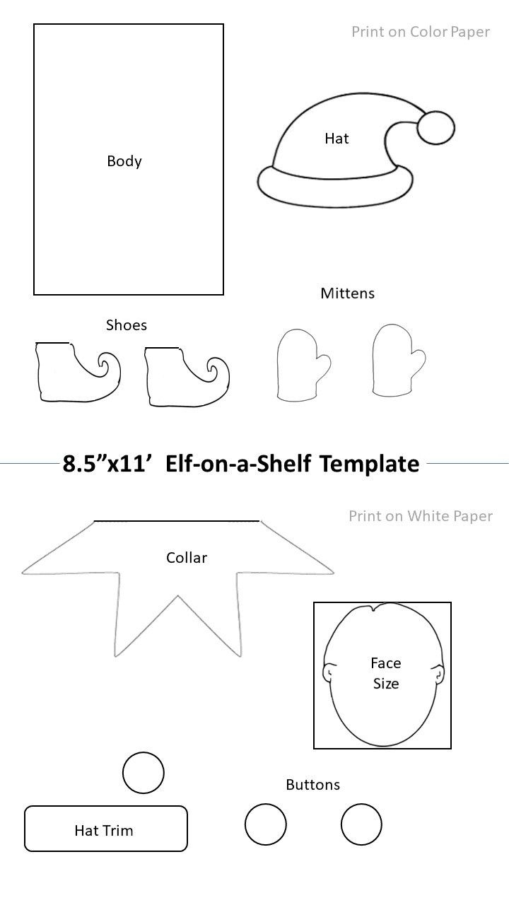 Created Simple Elf Template To Print On 8 5x11 Paper For Our 