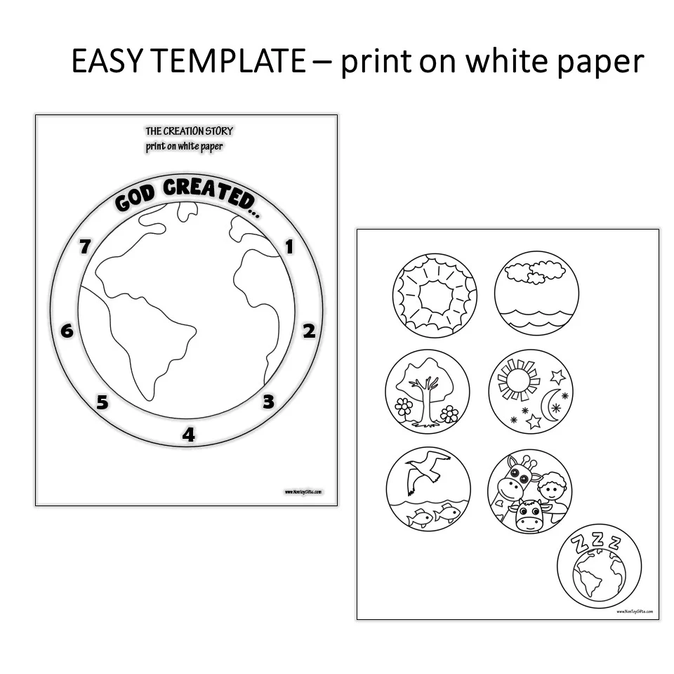 Creation Story Craft Printable 7 Days Of Creation Bible Activity 