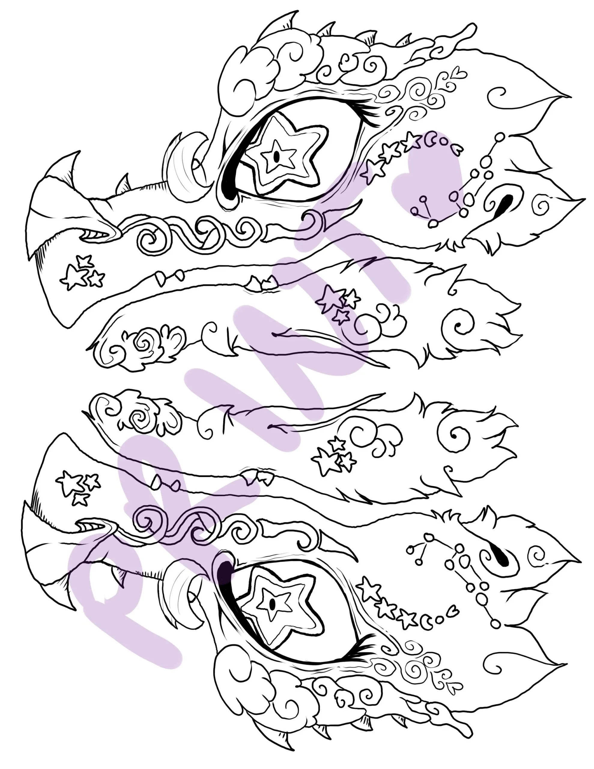 Customizable Color Your Own Printable Paper Dragon Puppet Template 