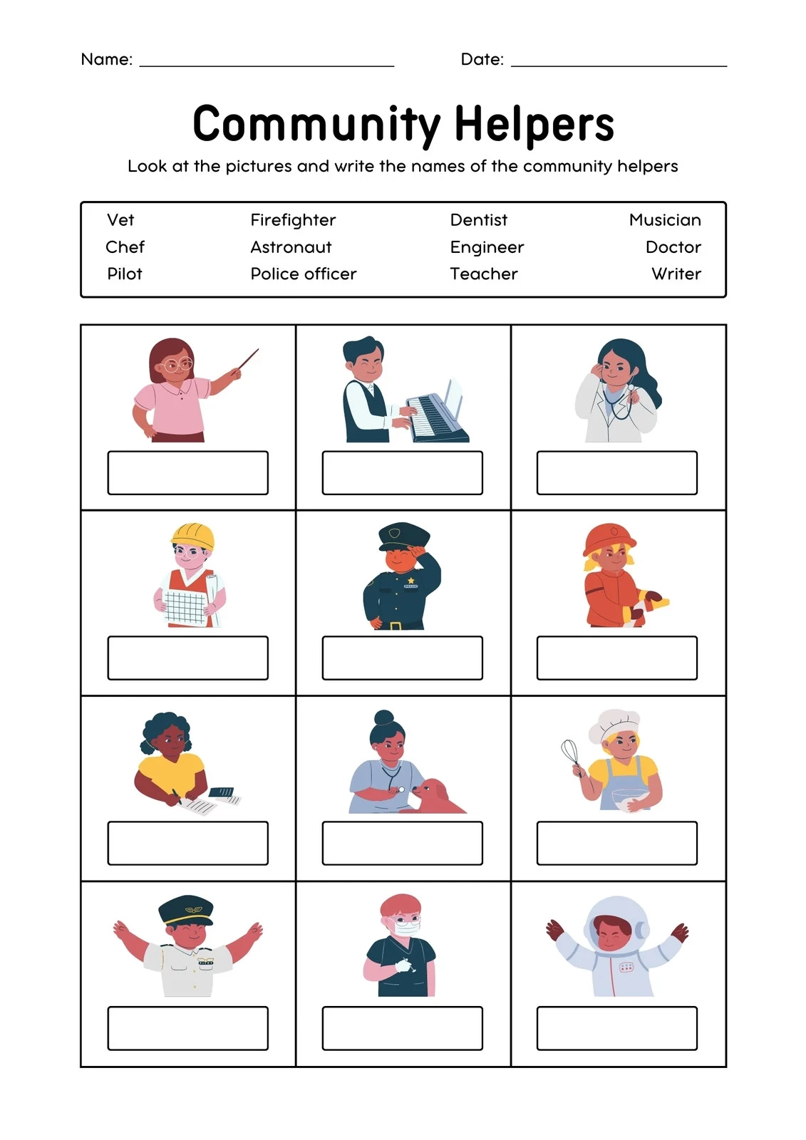 Customize 30 Kindergarten Community Helpers Worksheets Templates 