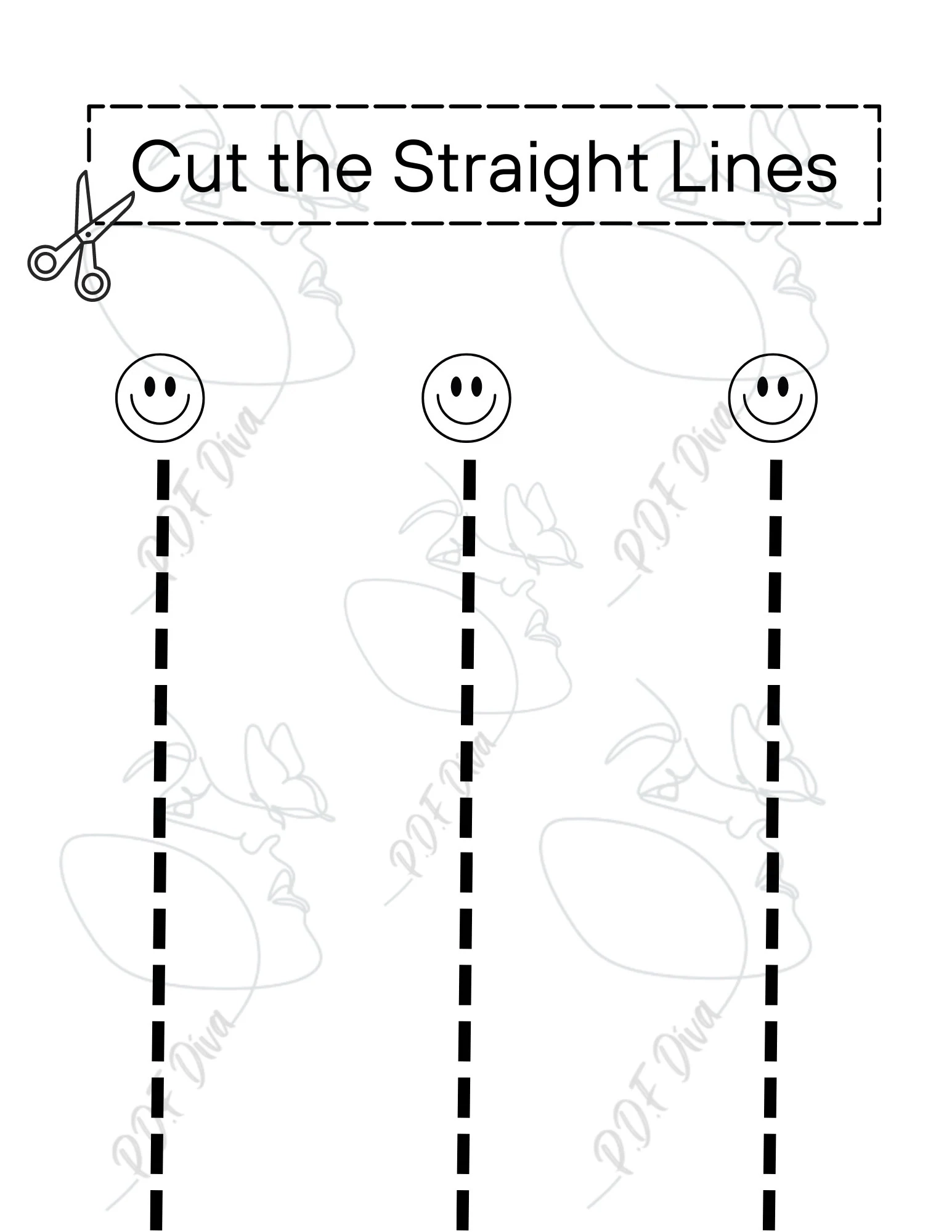 Cutting Lines Worksheet For Preschool