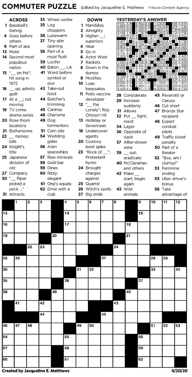 Free Printable Frank Longo Crossword Puzzles