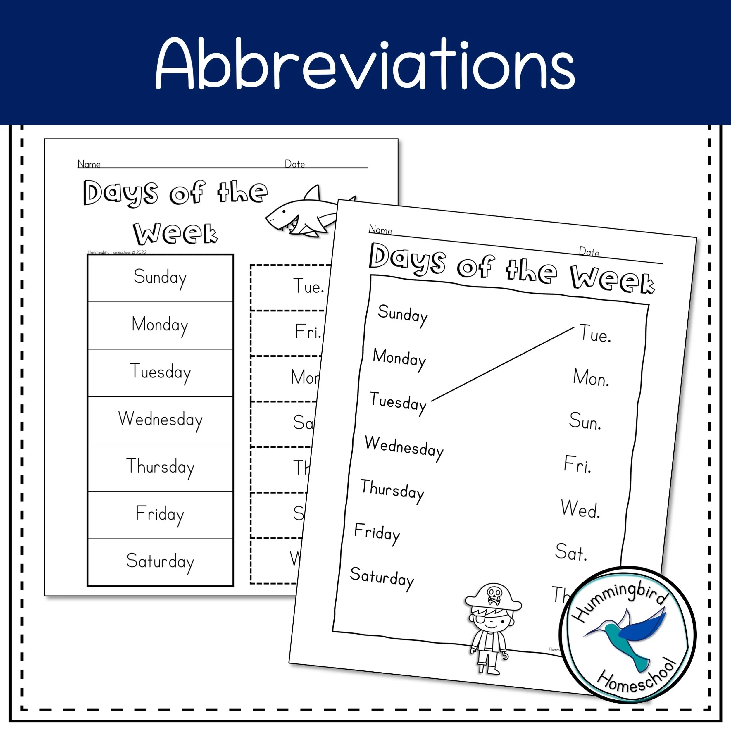Worksheets Days Of The Week