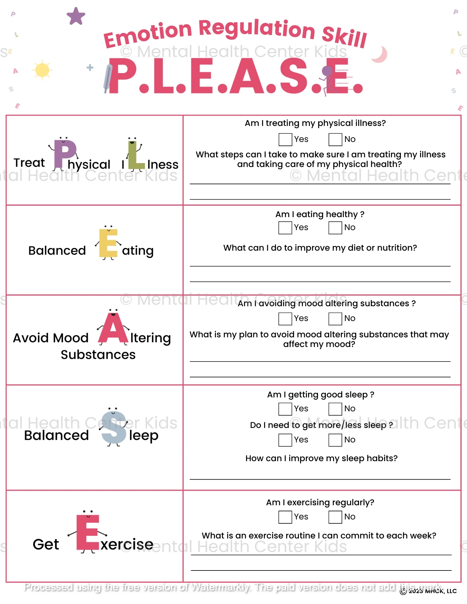 Free Printable Dbt Therapy Worksheets